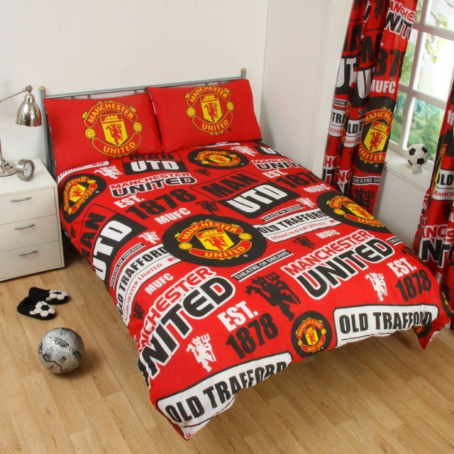 Manchester United Double Football Duvet Quilt Cover Set Kids