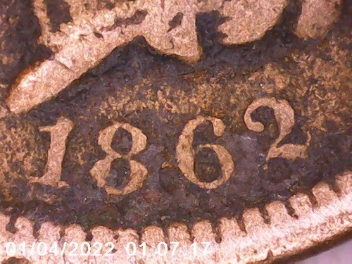 1862 Indian Head Penny Planchet/Rim Strike Error; Vintage Old Coin to Collect - Picture 4 of 7