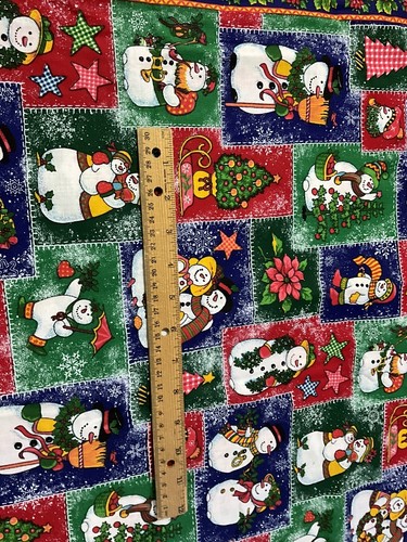 FABRIC Concord Fabric Designed by Kesslers 3 3/4 Yard Christmas Snowman Print - Picture 10 of 10
