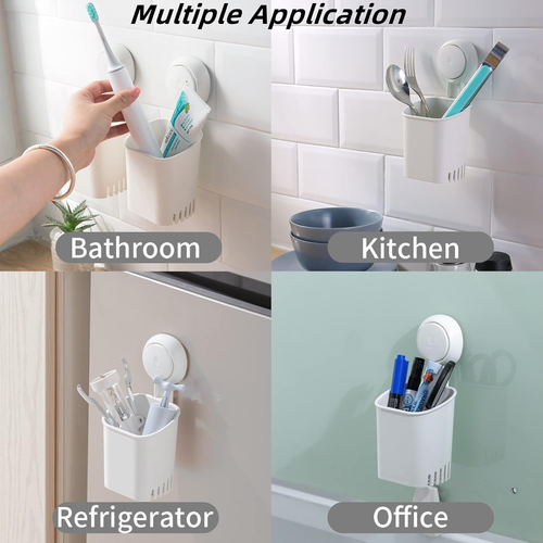 LEVERLOC Powerful Suction Cup Toothbrush Holder, Drill-Free Wall Shower Holder f - Picture 7 of 12