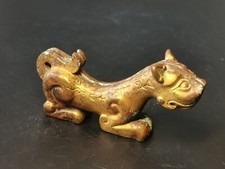 A gilt bronze tiger tally Hufu 虎符 Tiger Design Symbol of emperor
