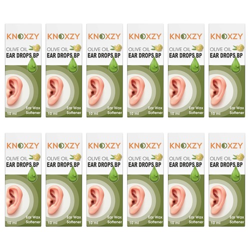 Knoxzy Olive Oil Ear Drops Blocked Ear Wax Removal, Softener 10ml x 12 PACK eBay