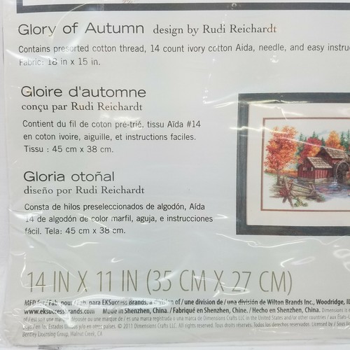 Dimensions Counted Cross Stitch Kit GLORY OF AUTUMN - 14 Count,14” X 11”, NIP - Picture 2 of 4