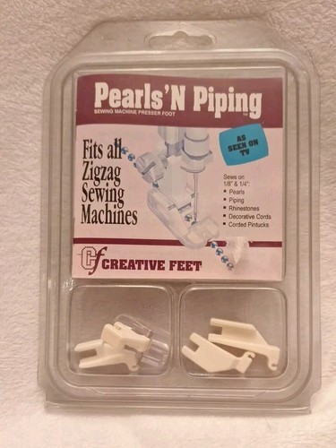 Pearls 'N Piping Sewing Machine Presser Foot - Fits Zig-Zag Machines - NIP