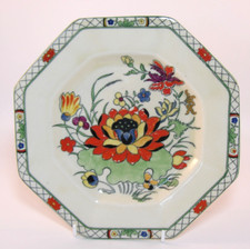 Antique Masons Ironstone Waterlily 8" Octagonal C2630 Plate c1900