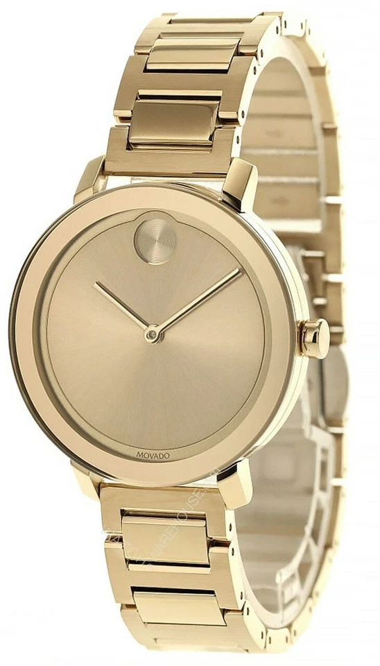 MOVADO Bold 34MM Quartz S-Steel Gold Museum Dial Women's Watch 3600648