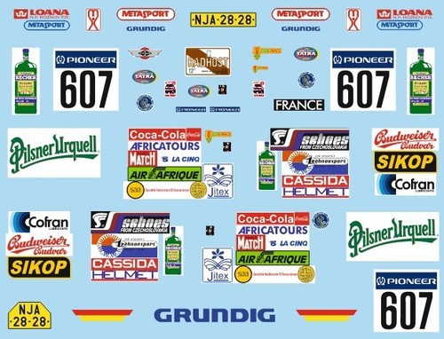Fehlende Logos Decal Set für Tatra 815 Dakar 1988 Maßstab 1:43