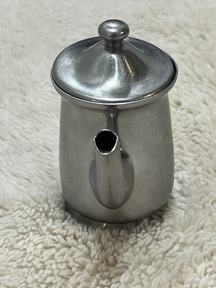 Jarra cafetera tetera de acero inoxidable ONEIDA 18/8 tapa con bisagras 6 pulgadas de altura Japón Foto 4 de 4