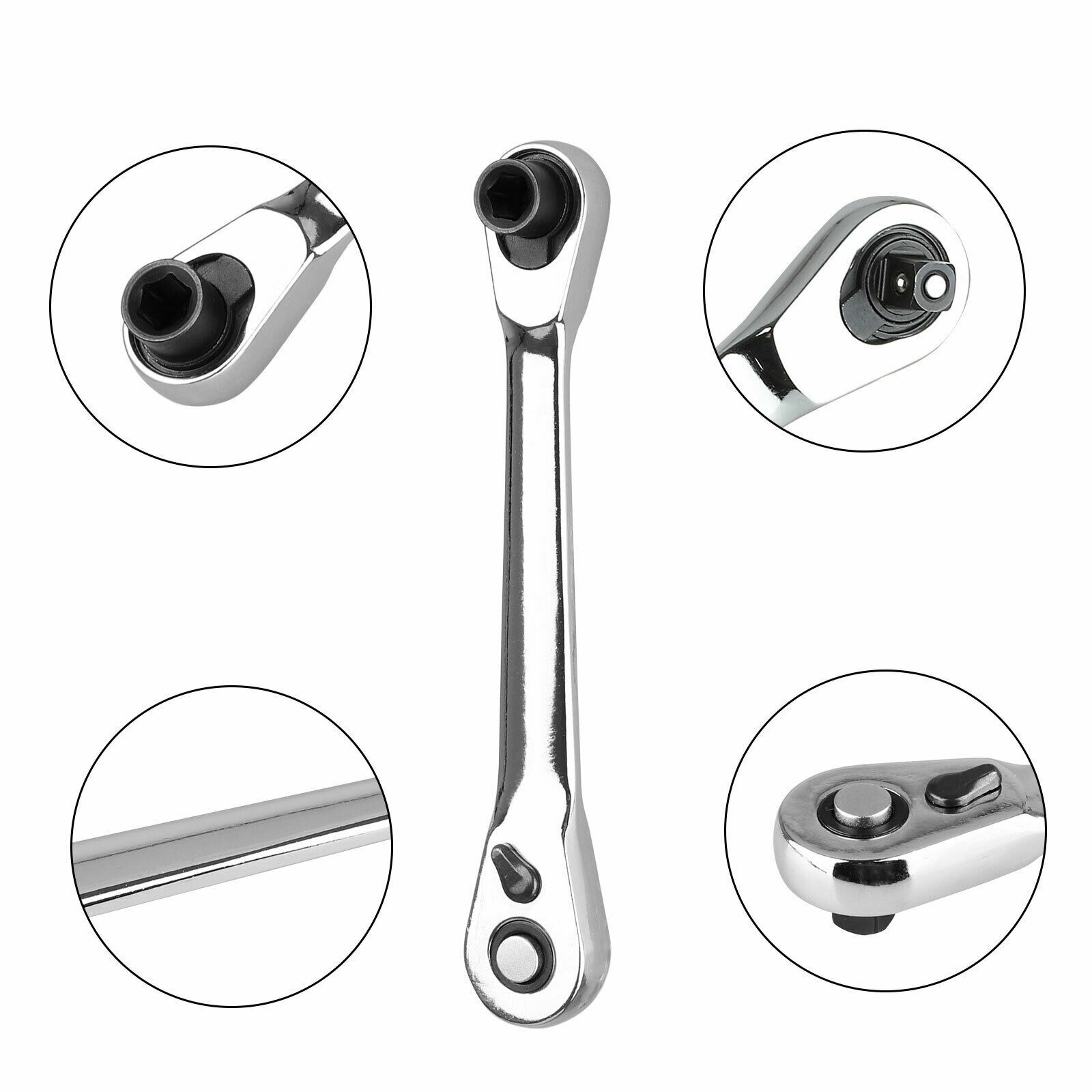 New 1/4" Mini Double-Ended Quick Socket Ratchet Wrench Rod Screwdriver Bit Tools