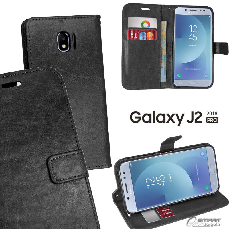 J2 Pro Flip Cover For Samsung Galaxy J2 Black Wallet Flip Card