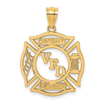 Echt 10kt Gelbgold VFD DWIGHT MITGLIED im Schild Charm