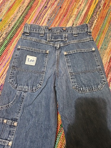 True Vintage 70s Lee MR Riveted Denim Carpenter Jeans Made In USA Kids 8 23x20 - Picture 4 of 9