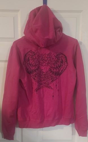 metal mulisha hoodie pink large with back graphics - Picture 4 of 6