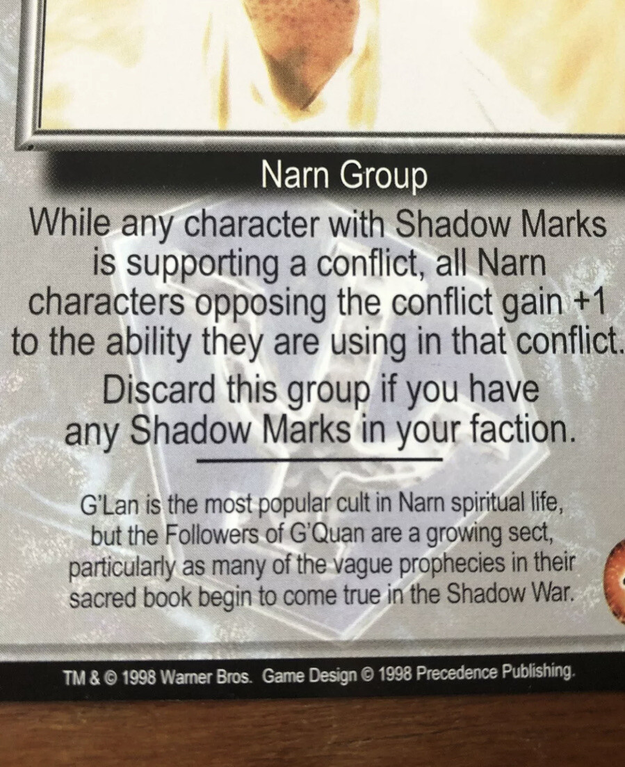 FOLLOWERS OF G QUAN THE SHADOWS BABYLON 5 CCG RARE CARD NEAR MINT