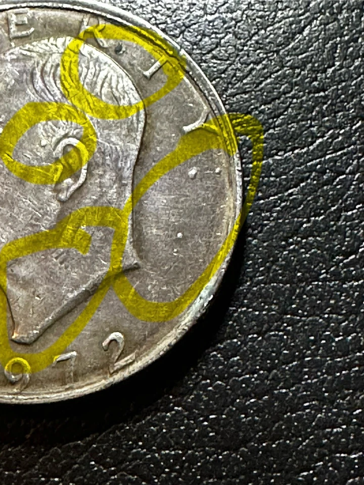 1972 P Eisenhower Dollar Error Multiple Obverse & Reverse Bumps + Debris - Image 2 of 4