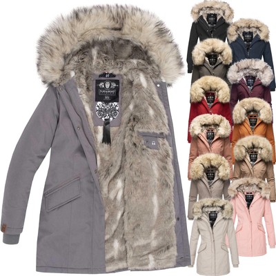 Navahoo Lady Like , Voor Dames, Winterparka Met Afneembare Kraag Van Kunstbont In De Maten Xs Xxl