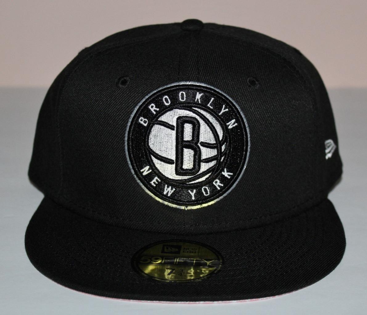 59Fifty New Era Fitted Hat Cap BROOKLYN NETS NBA Black Rose
