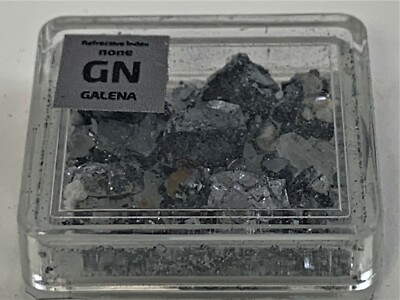 Galena Crystal (PbS) in a Mineral Gemstone Tile Pure - Gem