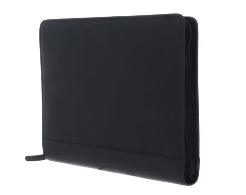 Bodenschatz Schreibmappe Notebook Blockklemme DIN A4 Schwarz Black Leder Neu - Bild 3 von 5