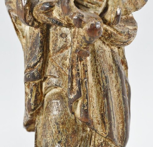 Antique Baroque Carved Wood Holy Statue St.Anthony & Jesus Folk Art Figure 10in - Picture 5 of 12