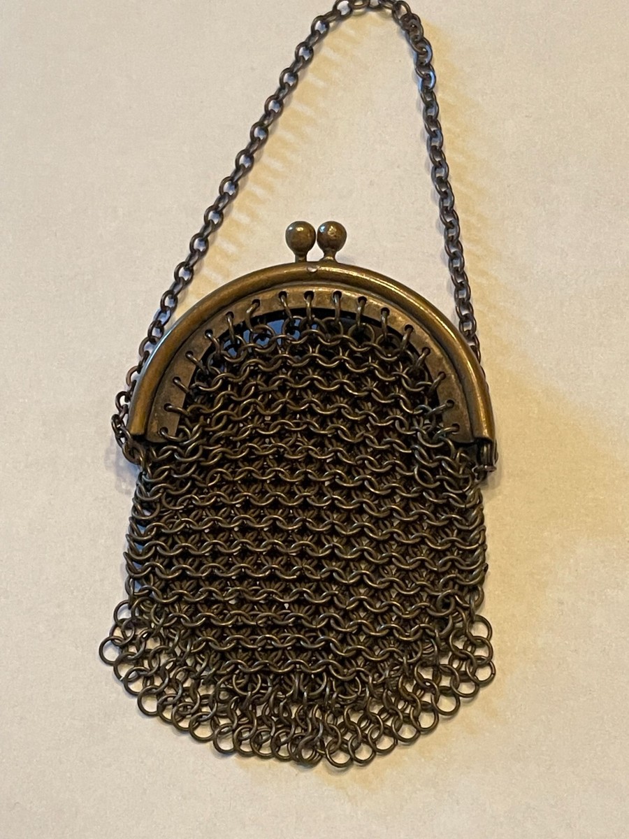 COIN PURSE FRENCH SILVER CHAIN LINK & HANDLE CHATELAINE 19TH CENTURY | eBay
