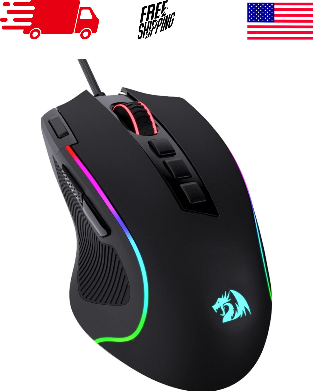 Redragon M612 RGB Gaming Mouse 8000 DPI Wired with 11 Programmable Buttons