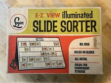 Vintage Logan E-Z View Illuminated Slide Sorter 1055 Original Box Tested Unused?