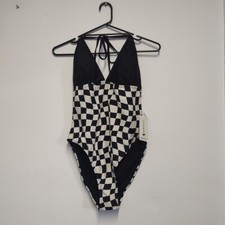 BNWT SoulCal  Co Halterneck Swimsuit Checked One Piece - Size 16 - RRP:  29.99