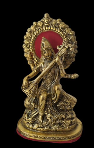 Metal Indian Traditional Saraswati Idol/Statue/Murti,Puja Accessory,Home Decor - Picture 7 of 10