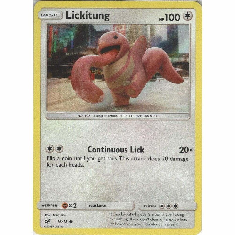 16/18 Lickitung Common Foil: Pokemon Trading Card Game Detective Pikachu