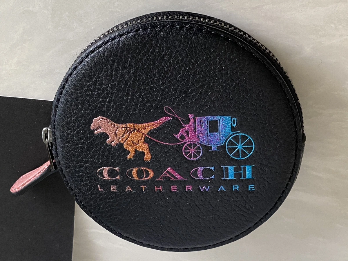 COACH BLACK MULTI REXY CARRIAGE ROUND COIN PURSE 88766 EUC eBay