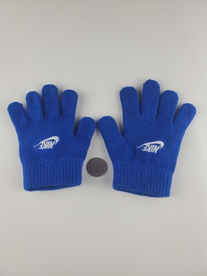youth Blue Nike Embroidered knitted acrylic gloves