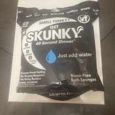 Skunky Disposable Rinse-Free Bathing Sponge Wipes, AS-SEEN-ON-TV, Cleans without