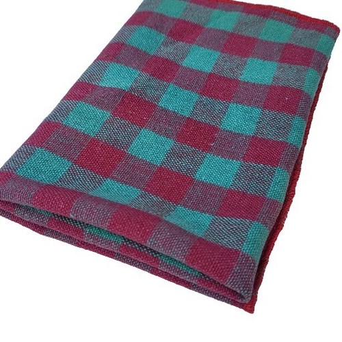 RED AND GREEN PLAID CHECK APPLE CHERRY POCKET SQUARES LINEN FESTIVE HANDKERCHIEF - Picture 3 of 4