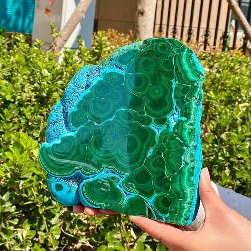 Muestra de malaquita de sílice - azul verde - patrones pulidos - 7,9 lb - Imagen 4 de 14