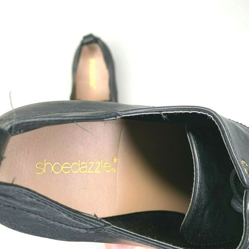 Zapato Oxford Shoedazzle para mujer talla 8,5 negro con cordones Kat - Imagen 6 de 7