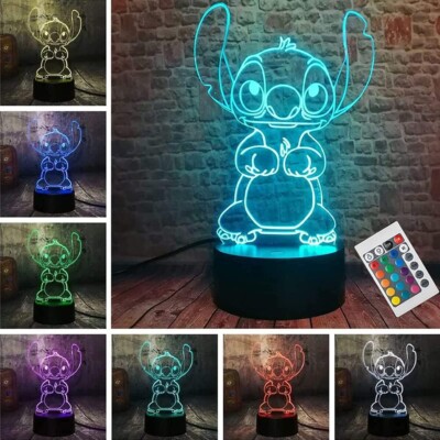 ZTZK Stitch Lampe, Lilo Und Stitch- 3D LED Stitch Nachtlicht Intelligente Fernbe