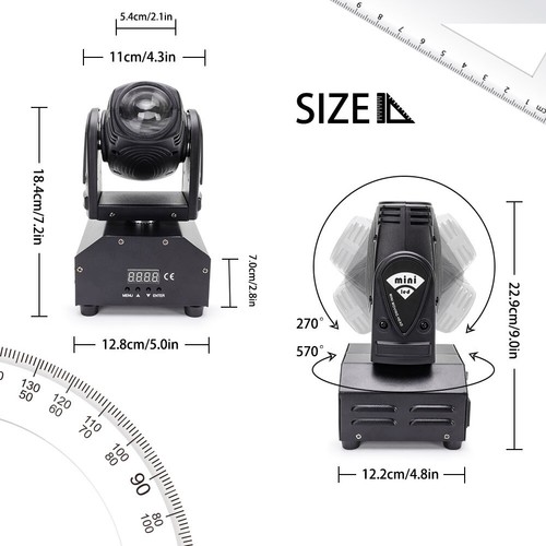 LED Moving Head Stage Lights RGBW DMX DJ Disco Club Party Beam Spot Lighting US - Picture 6 of 13