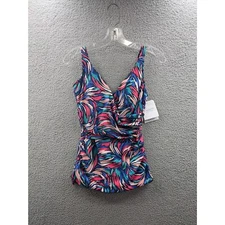 *NEW* Dolfin Aquashape Women's Wrap Front Tankini Top Bliss Print sz Small