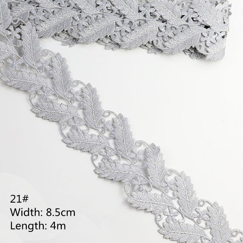 Gold Silver Embroidered Lace Edge Trim Ribbon Costume Sewing Decor DIY 3.9-6M - Picture 11 of 28