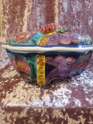 Handmade Atioyso Greece Floral Ceramic Bowl from Greece