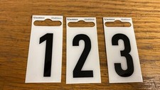 Strong Plastic White & Black House Numbers 35x60mm Self Adhesive 