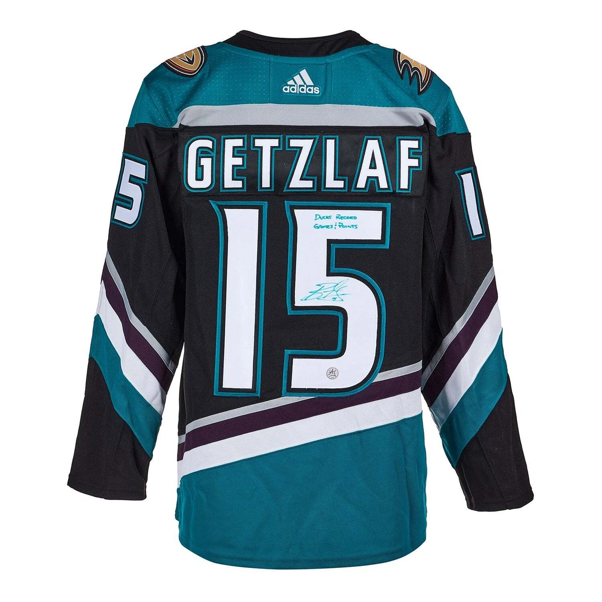 Ryan Getzlaf Signed Anaheim Ducks Franchise Record adidas Jersey