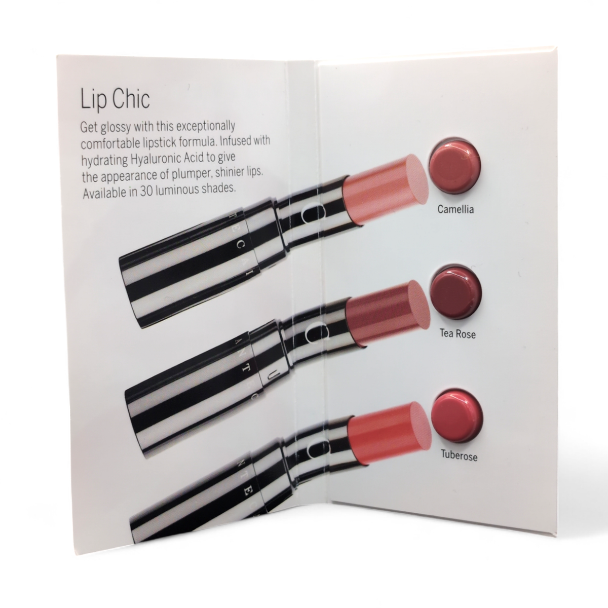 CHANTECAILLE Lip Chic Camellia, Tea Rose, Tuberose, lipstick