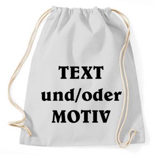 Gymsack aus Baumwolle personalisiert mit Wunschtext - Bild 26 von 28
