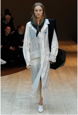 Celine Map Print Trench Mulberry Silk Coat 38 Winter 2017 Runway Phoebe Philo