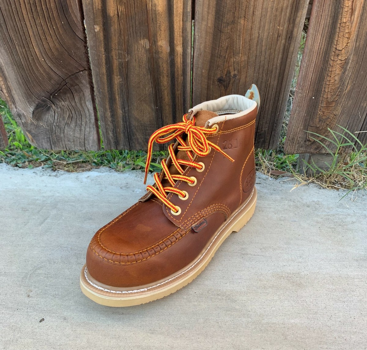 Mens Leather Work construction Boots Oak Color Bota Trabajo Construcción Bota de Construccion Con Casquillo Men main image 3