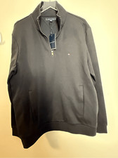 Tommy Hilfiger Scuba Knit Quarter-Zip Sweatshirt Black XXL NWT