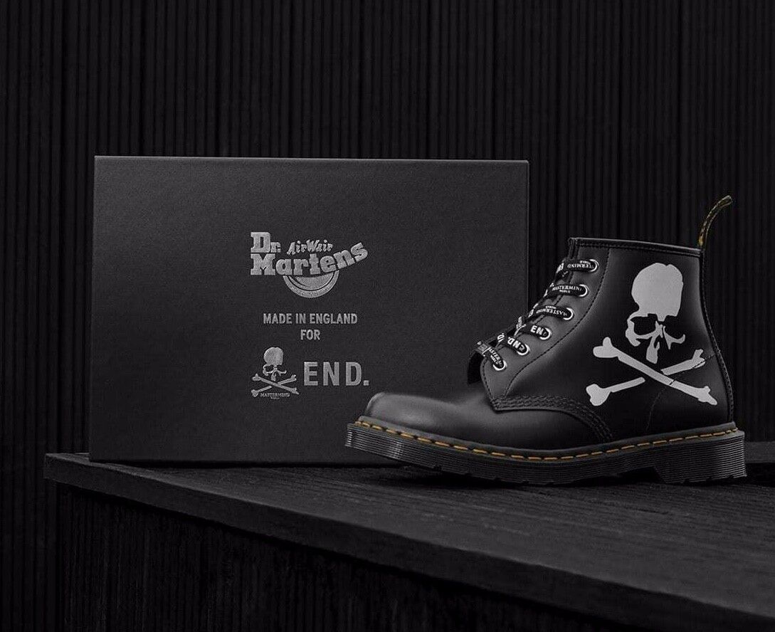 END x MASTERMIND World x Dr. Martens '101 MASTERMIND' Skull Boots 25228009  RARE!