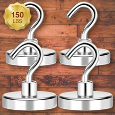 Heavy Duty Magnetic Hooks - 150Lbs+ Super Strong Magnet Strength for Cruise Use